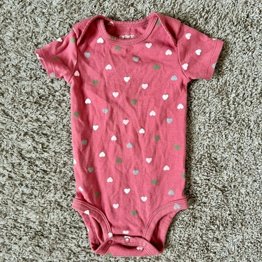 Carters Baby Girls 3 Pack Bodysuits I 9M I Pink Narwhal‎ Heart Sweet Girl